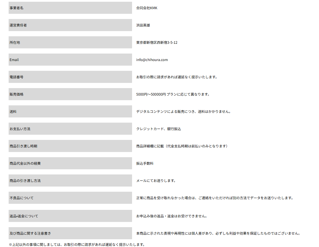 特商法表記